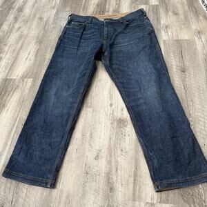 Duluth Trading Flex Ballroom Jeans Men 40x32 Relaxed Fit Straight Leg Blue Denim